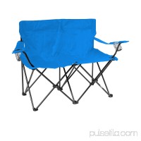 Loveseat Style Double Camp Chair with Steel Frame by Trademark Innovations (Blue, 31.5H) 565588223